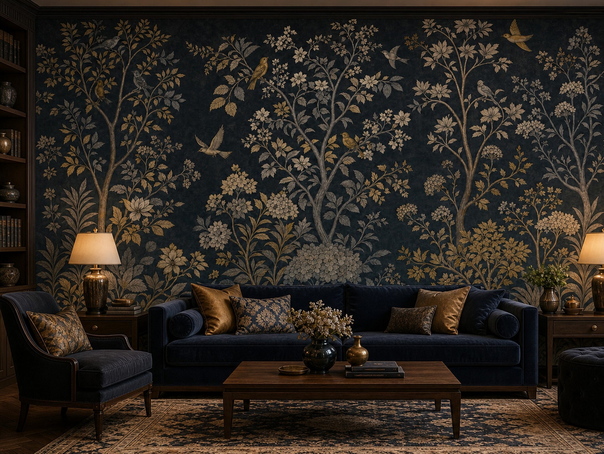 Botanical Wallpaper Vintage Toile Wall Mural