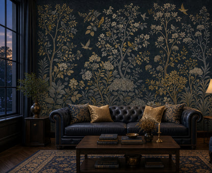 Botanical Wallpaper Vintage Toile Wall Mural