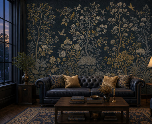 Botanical Wallpaper Vintage Toile Wall Mural