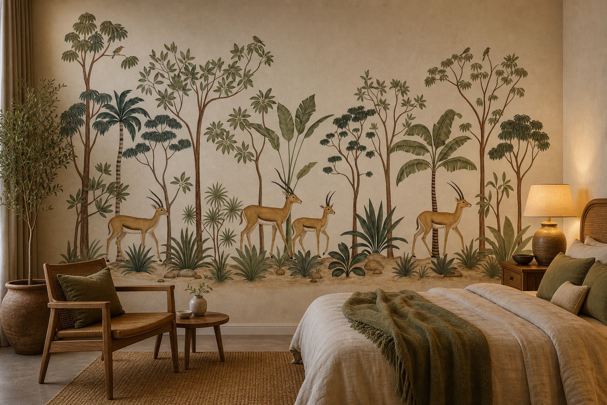 Savanna Mural Wallpaper Tropical Landscape Antelope Removable Wall Decor