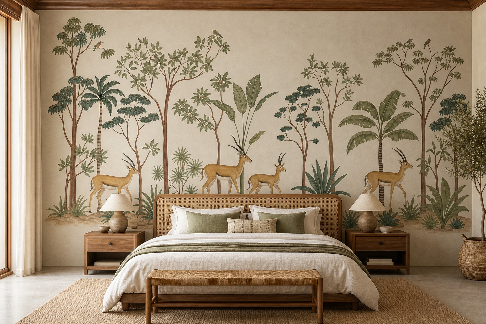 Savanna Mural Wallpaper Tropical Landscape Antelope Removable Wall Decor