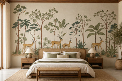 Savanna Mural Wallpaper Tropical Landscape Antelope Removable Wall Decor