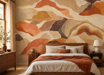 Topographic Map Wallpaper Contour Lines Removable Earthy Wall Decor