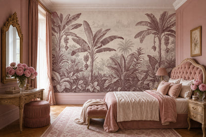 Tropical Wallpaper Banana Leaves Removable Toile Wall Decor