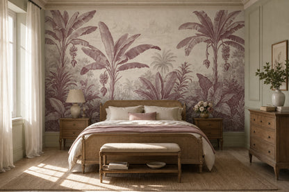 Tropical Wallpaper Banana Leaves Removable Toile Wall Decor