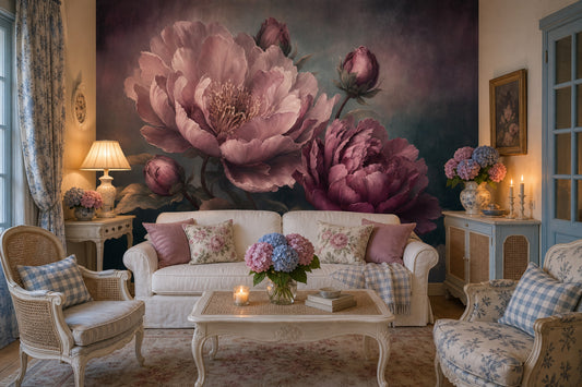 Dark Floral Wallpaper Moody Botanical Vintage Garden Removable Wall Decor