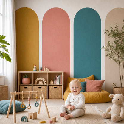 Mid Century Modern Wallpaper Paper Texture Removable Wall Decor