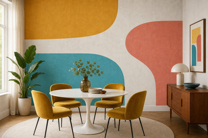 Mid Century Modern Wallpaper Retro Minimalist Wall Mural