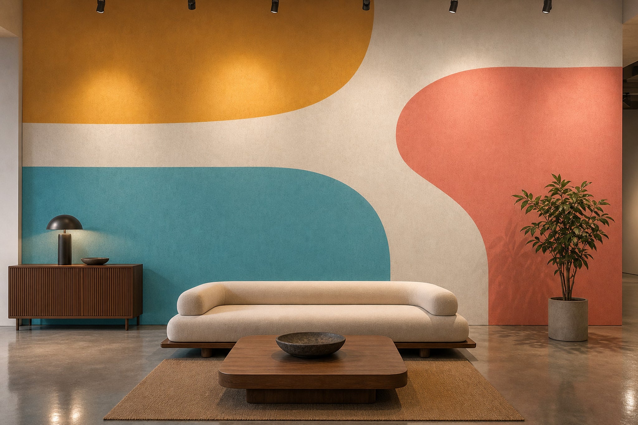 Mid Century Modern Wallpaper Retro Minimalist Wall Mural