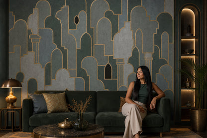 Muted Green Wallpaper Olive Forest Green Wall Mural