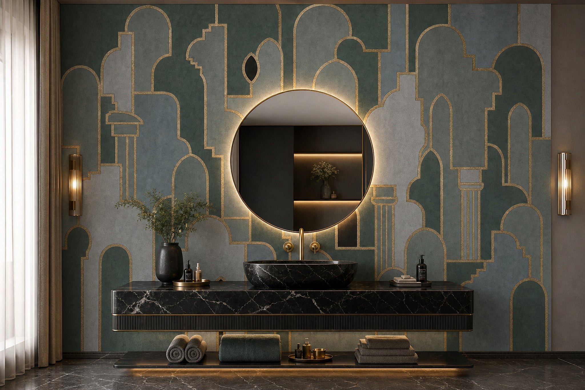 Muted Green Wallpaper Olive Forest Green Wall Mural