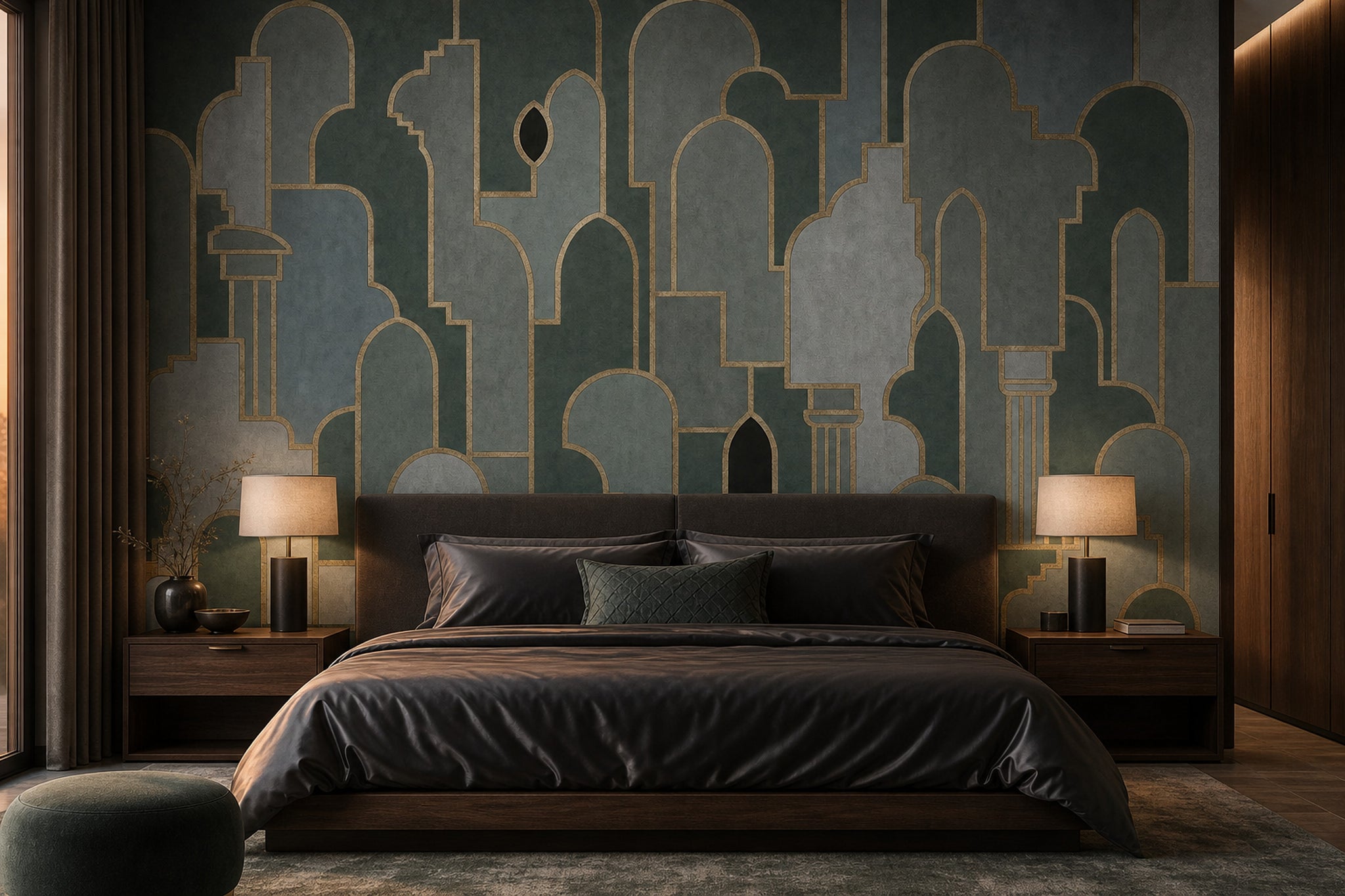 Muted Green Wallpaper Olive Forest Green Wall Mural