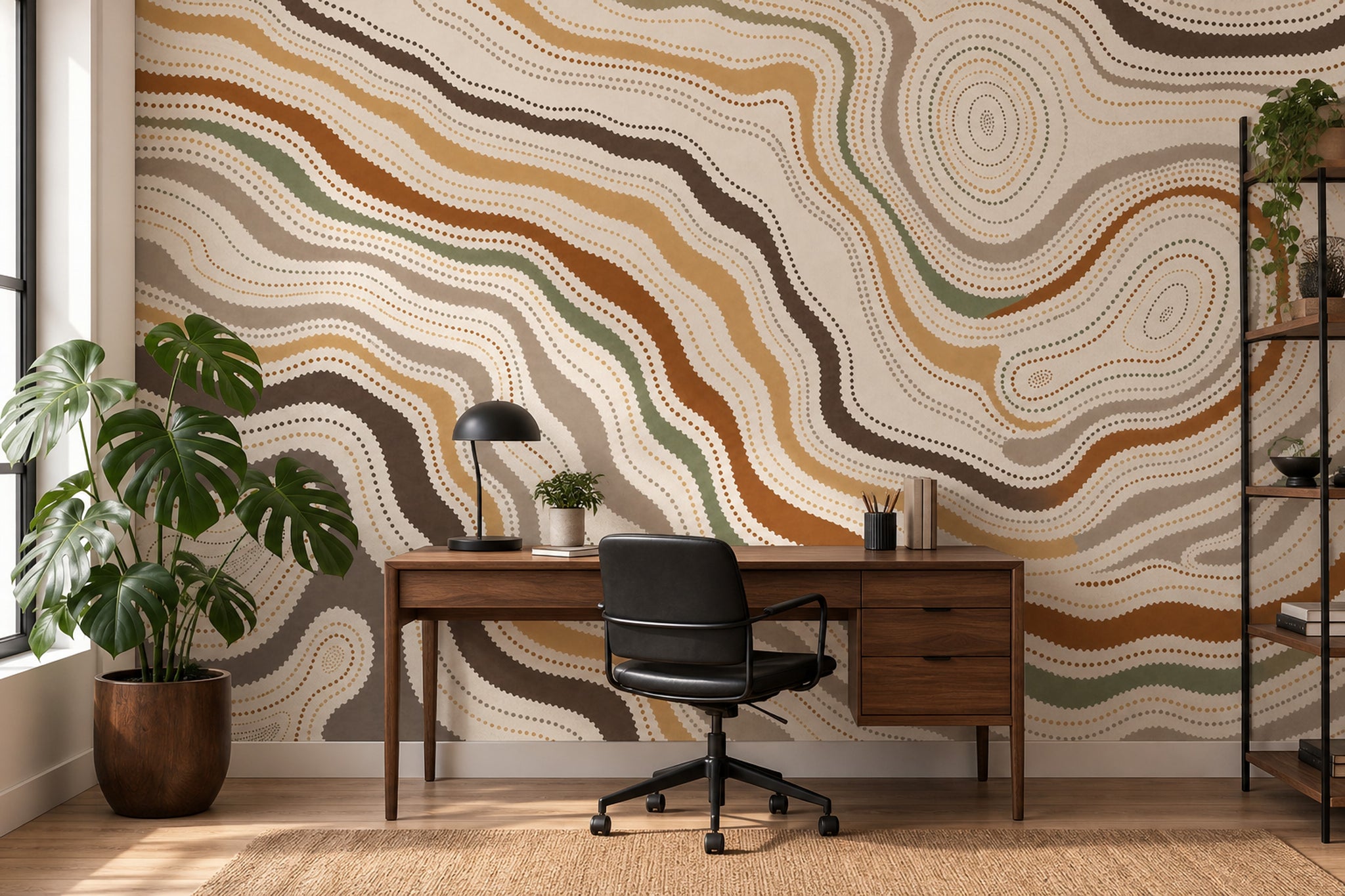 Topographic Wallpaper Contour Lines Removable Earth Tones Wall Decor