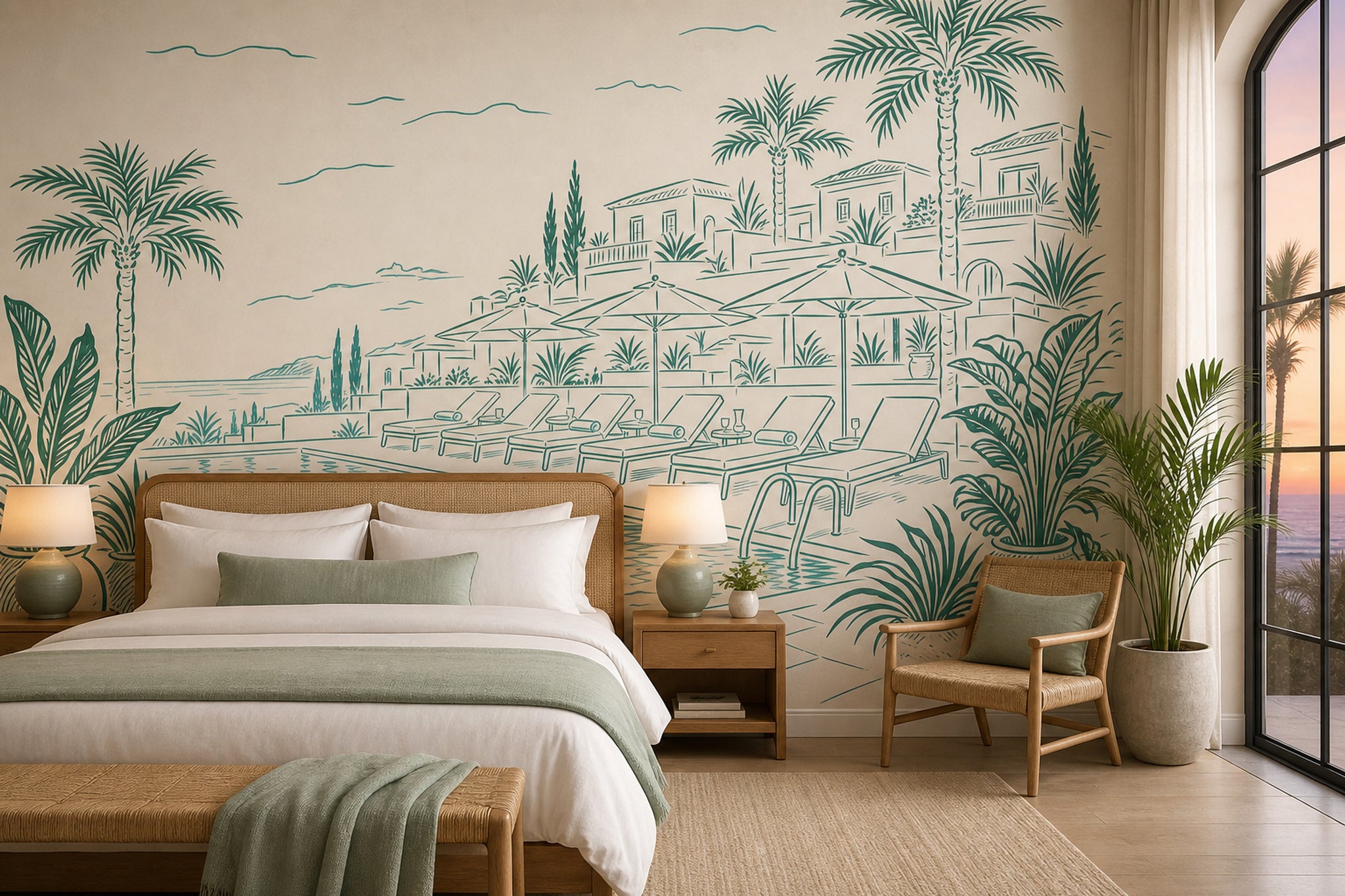 Walls Wallpaper Poolside Resort Removable Wall Decor