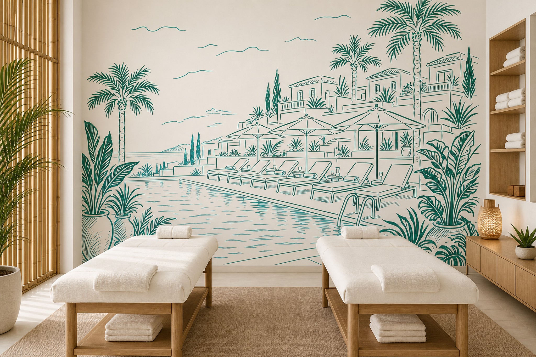 Walls Wallpaper Poolside Resort Removable Wall Decor