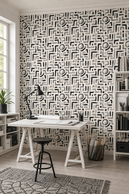 Mid Century Modern Wallpaper Modernist Retro Removable Wall Decor