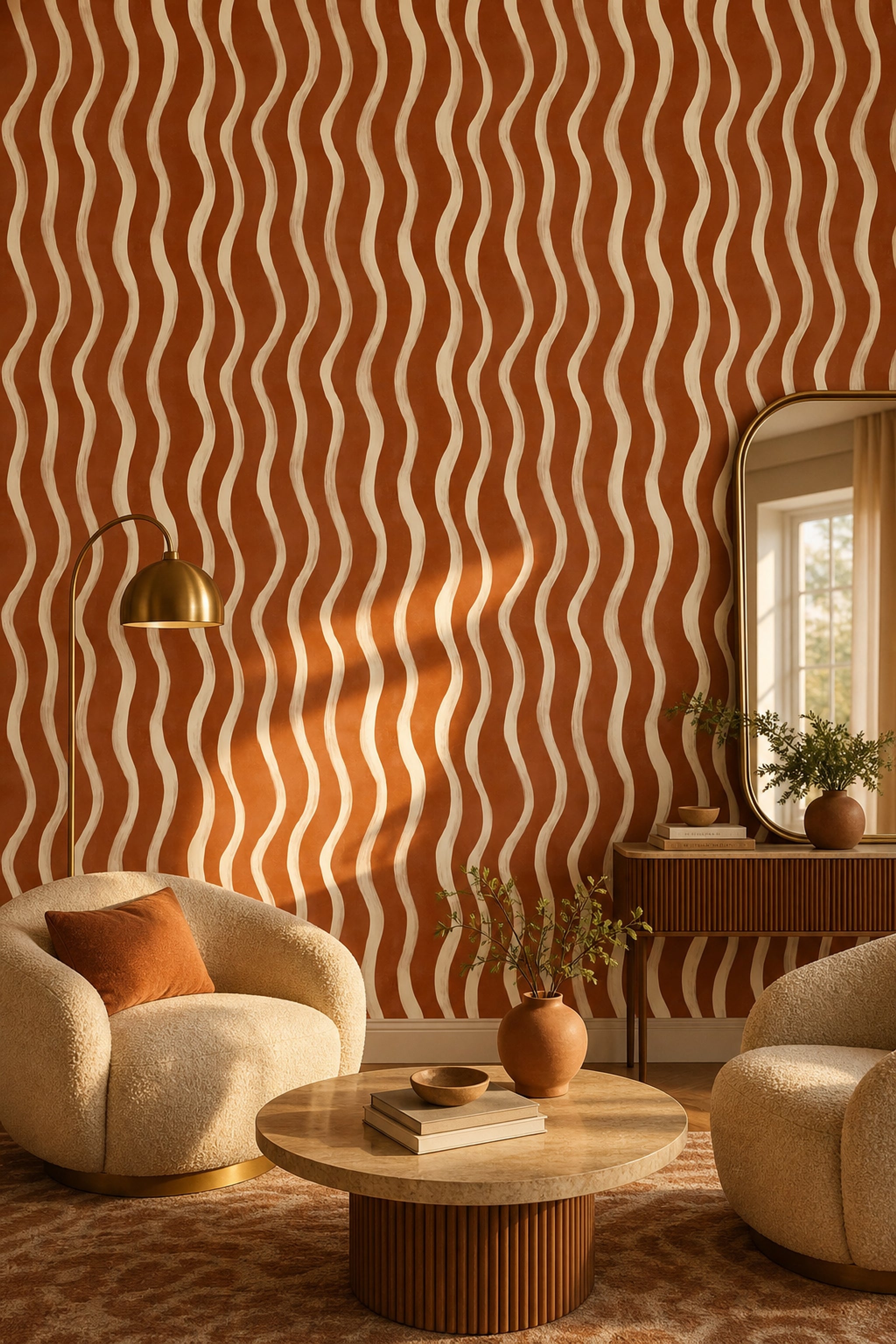 Abstract Pattern Wallpaper Modern Abstract Warm Decorative Mural