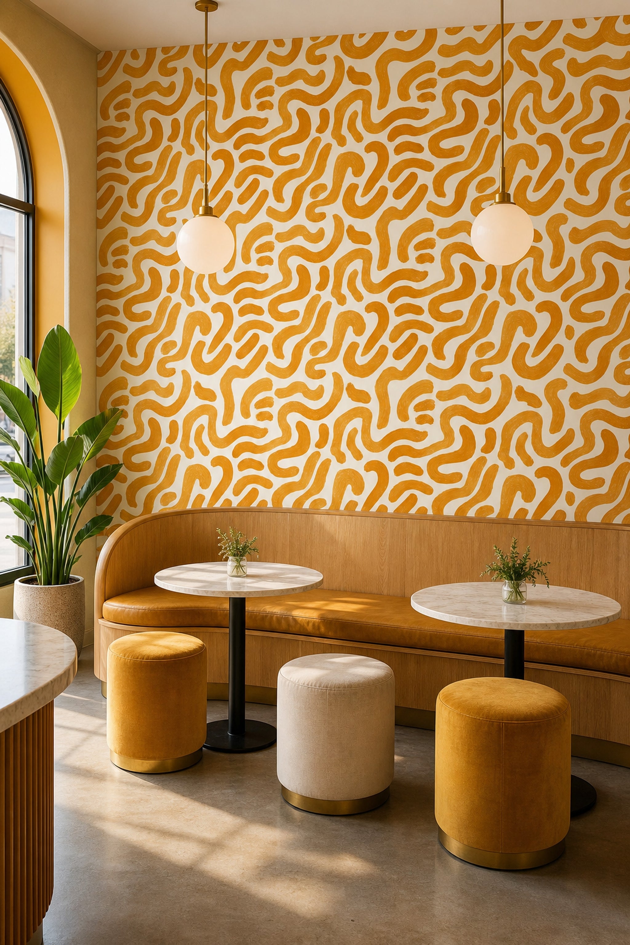 Abstract Wallpaper Brushstroke Organic Shapes Removable Wall Decor