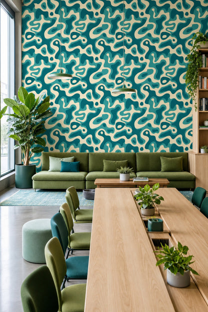 Mid Century Modern Wallpaper Retro Removable Modern Wall Double Roll