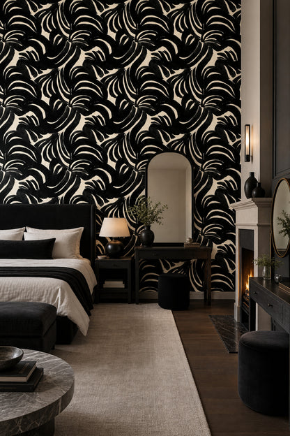 Abstract Pattern Wallpaper Ink Brush Removable Modern Art Wall Double Roll