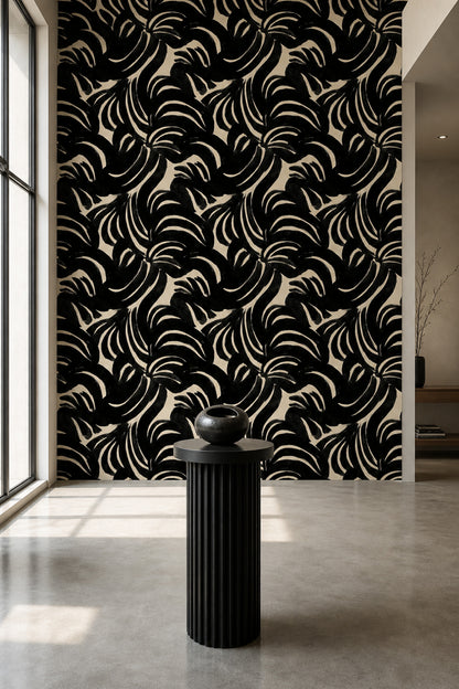 Abstract Pattern Wallpaper Ink Brush Removable Modern Art Wall Double Roll
