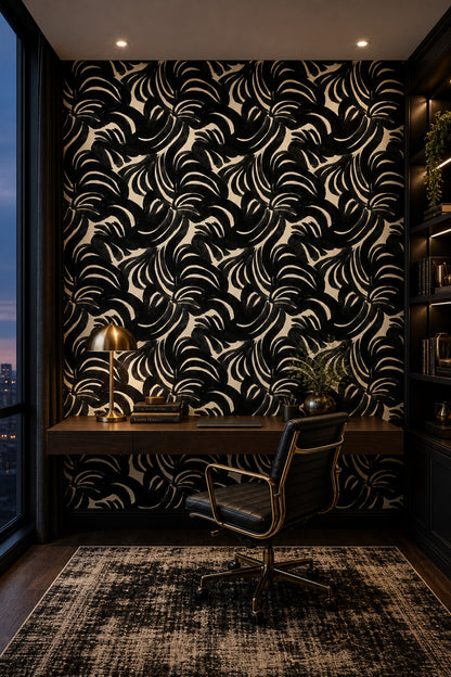 Abstract Pattern Wallpaper Ink Brush Removable Modern Art Wall Double Roll