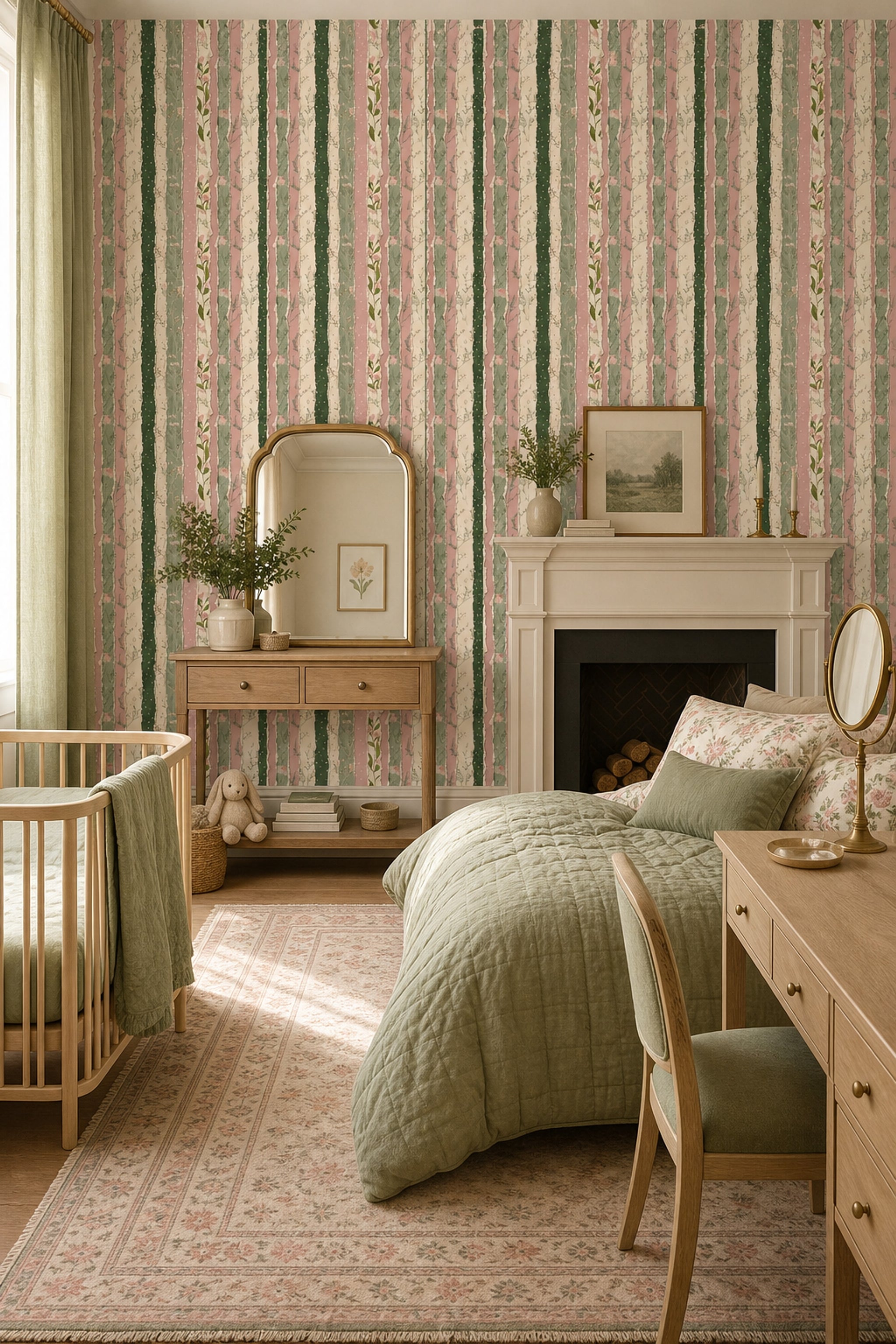 Paper Texture Wallpaper Watercolor Floral Removable Collage Wall Double Roll