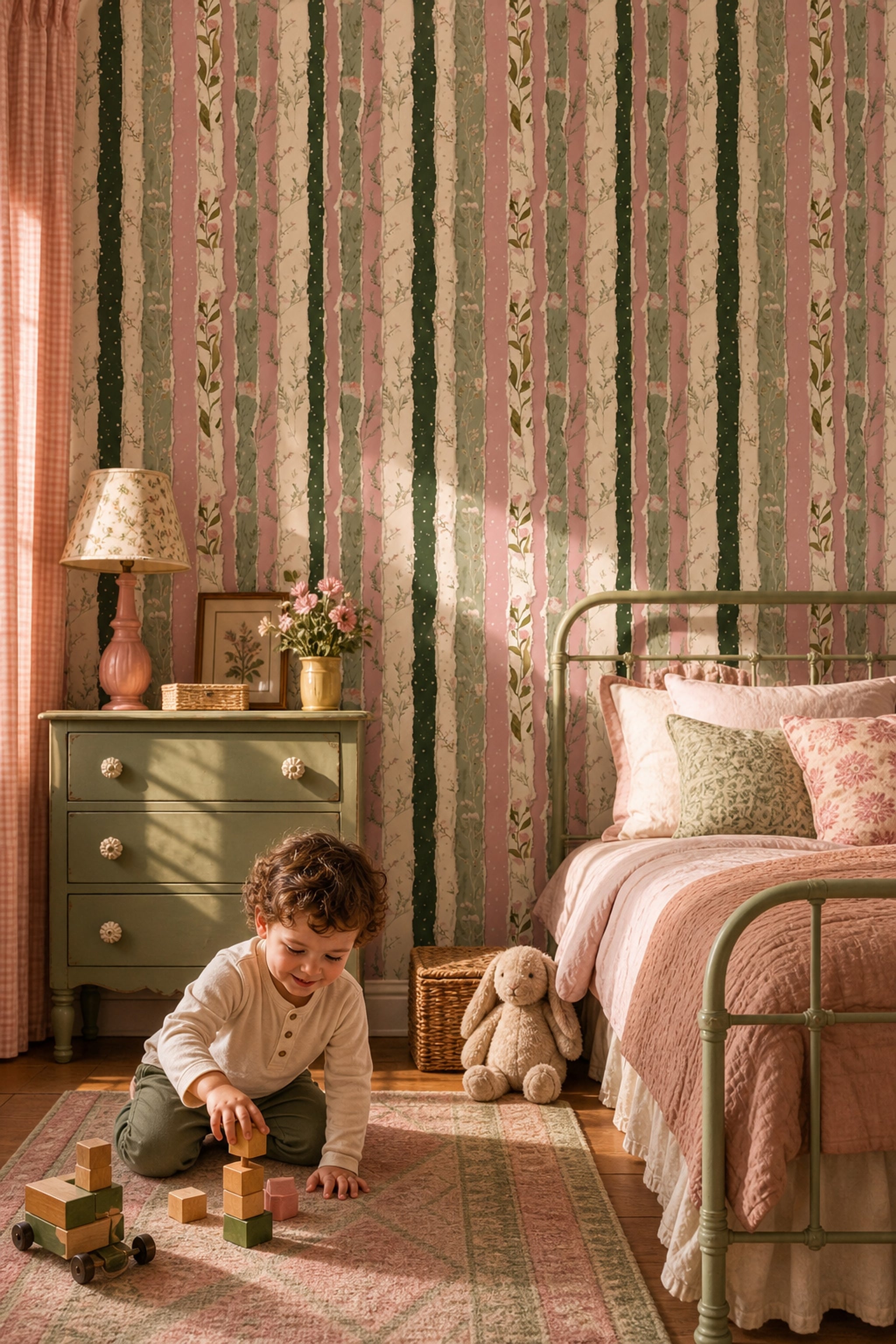 Paper Texture Wallpaper Watercolor Floral Removable Collage Wall Double Roll