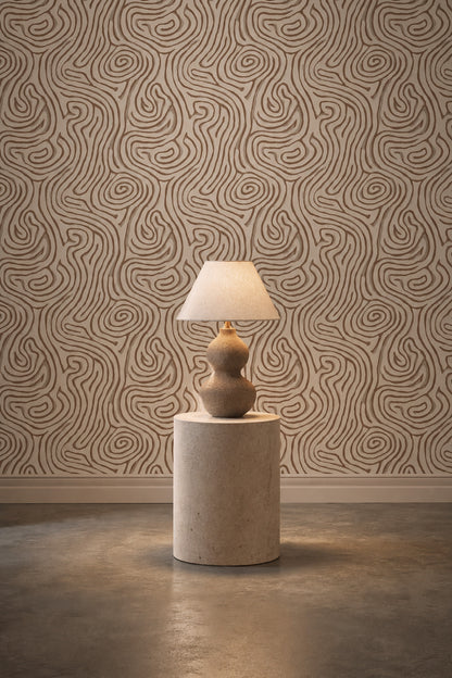 Topographic Lines Wallpaper Contour Map Organic Curves Removable Wall Decor