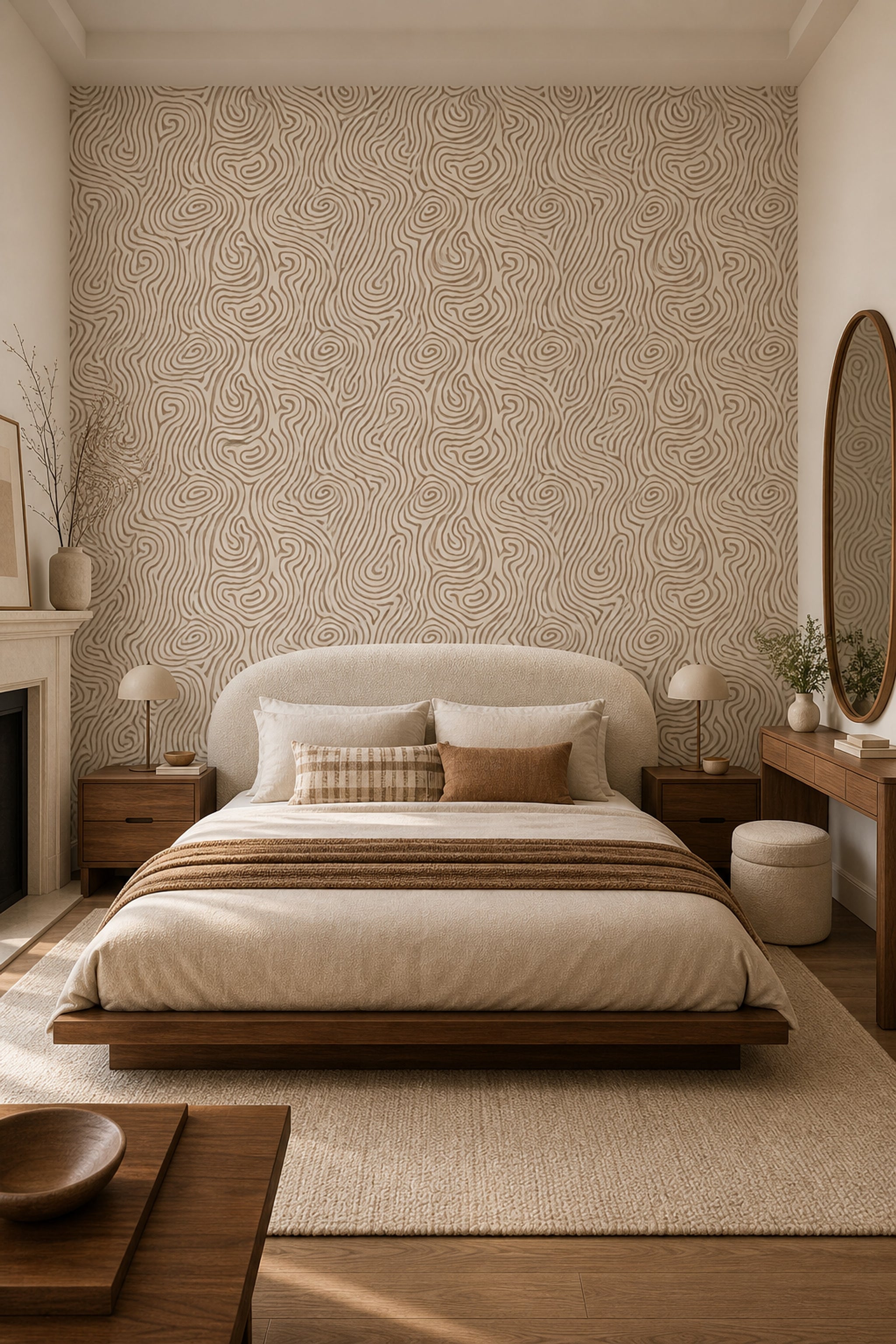 Topographic Lines Wallpaper Contour Map Organic Curves Removable Wall Decor