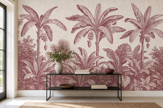 Vintage Tropical Wallpaper Tropical Removable Wall Decor