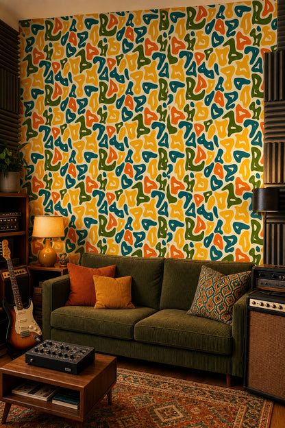 Mid Century Modern Wallpaper Abstract Pattern Mid Century Modern Decorative Mural