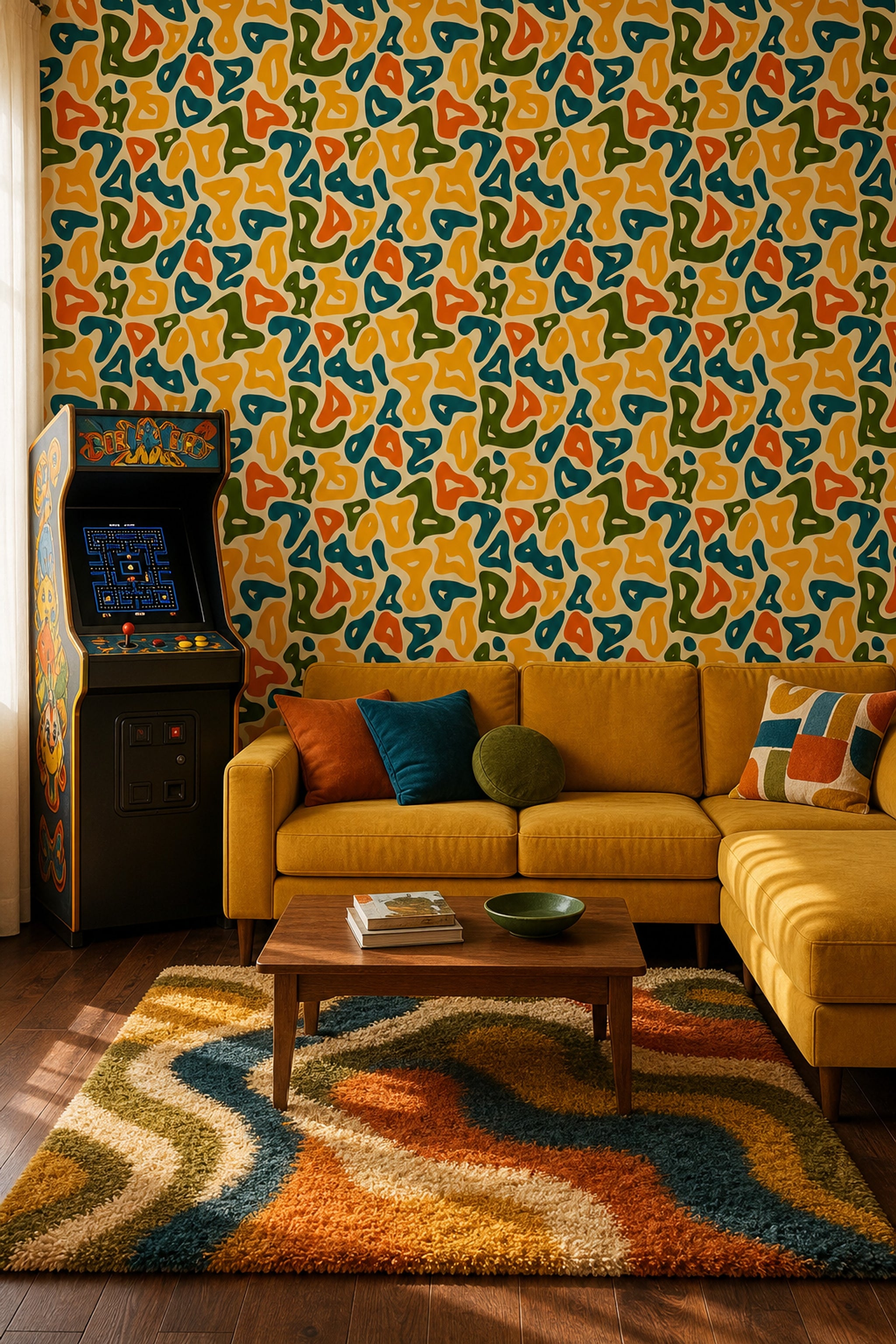 Mid Century Modern Wallpaper Abstract Pattern Mid Century Modern Decorative Mural