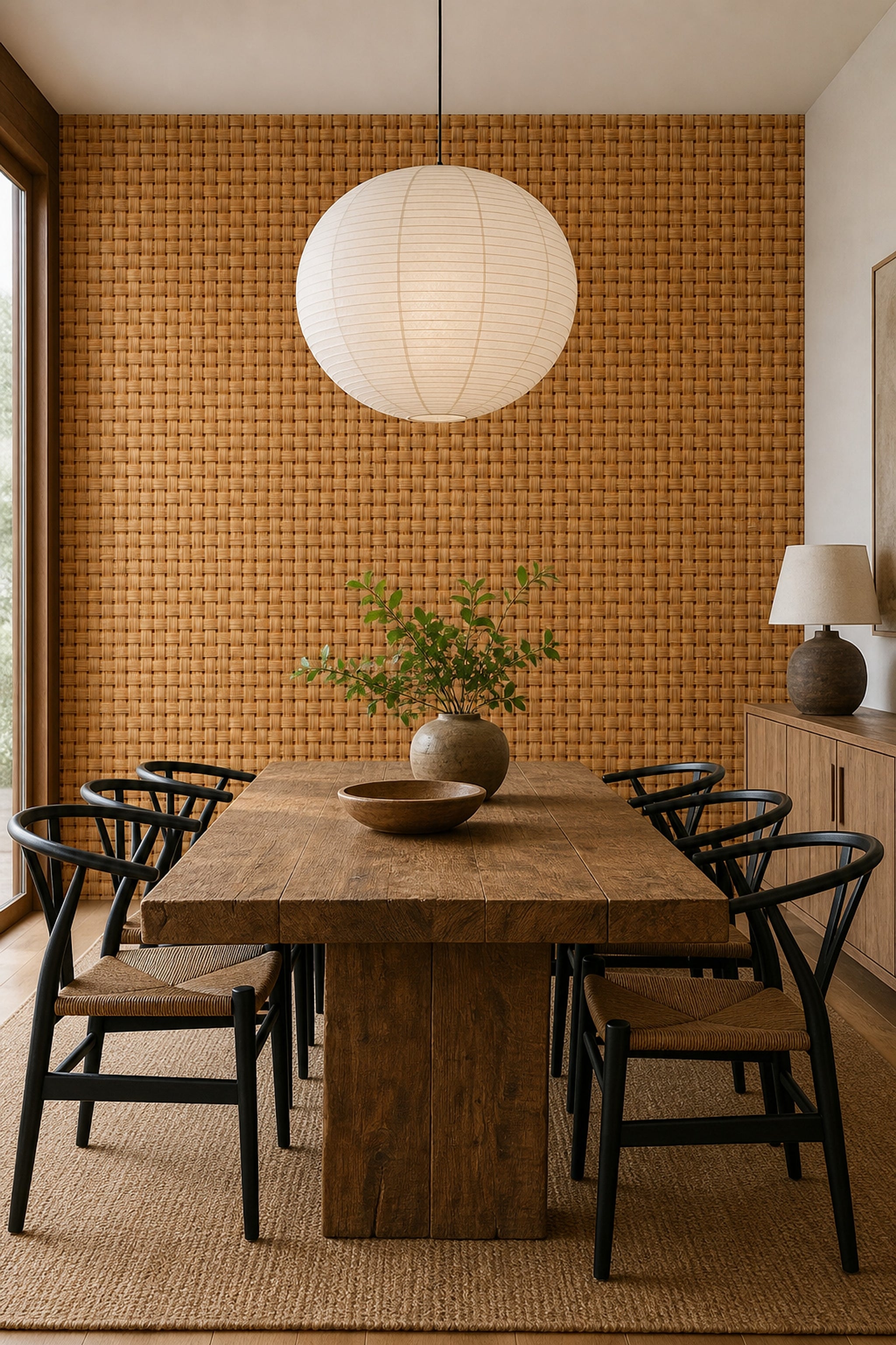 Woven Texture Wallpaper Basket Weave Removable Rattan Wall Double Roll