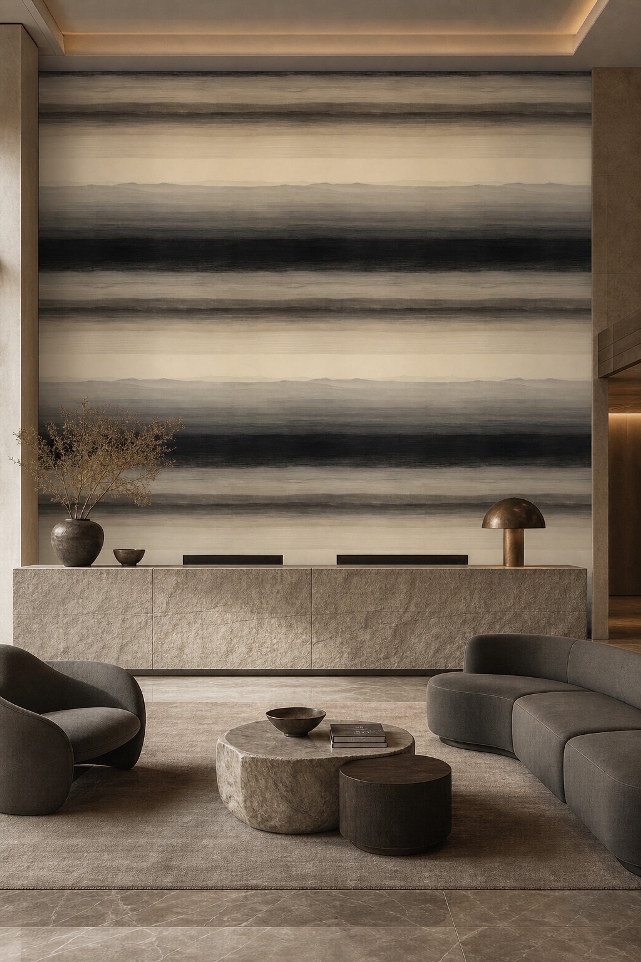 Minimalist Landscape Wallpaper Abstract Horizon Soft Gradient Decorative Mural
