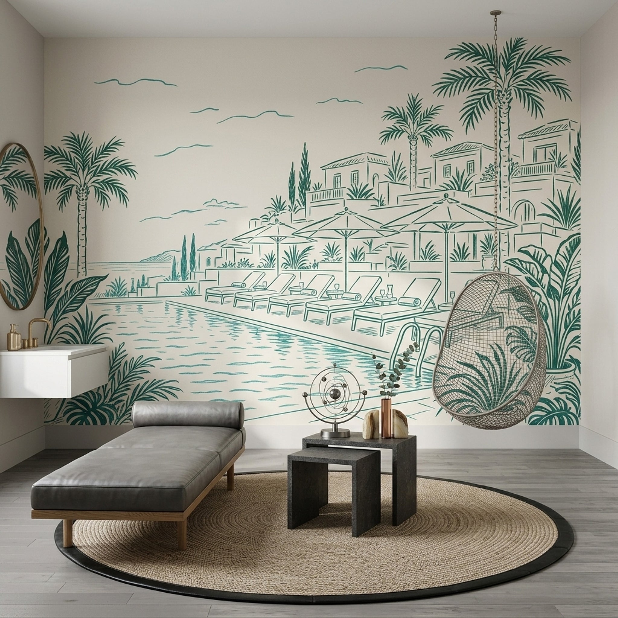 Walls Wallpaper Poolside Resort Removable Wall Decor