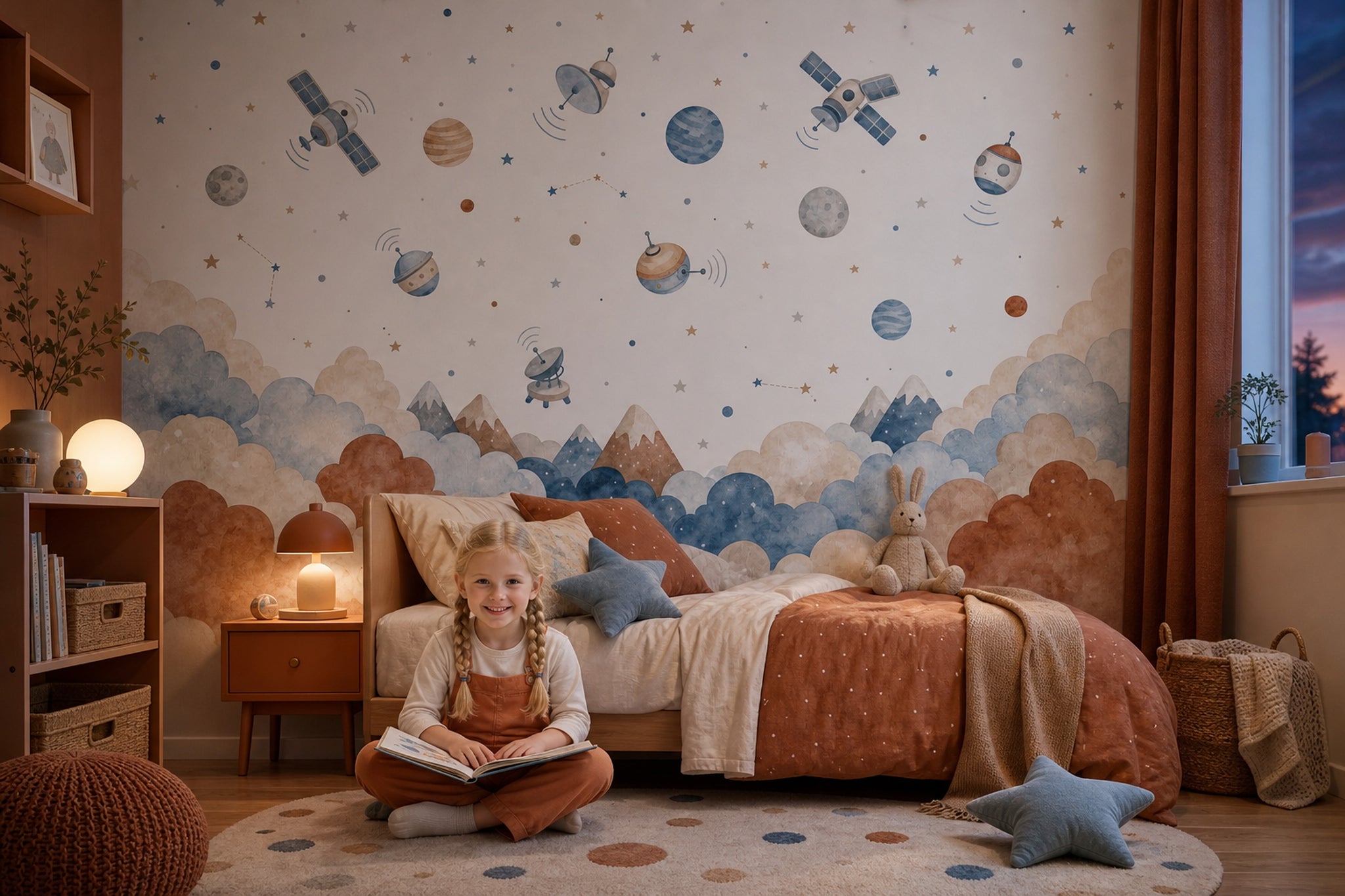 Satellites Wallpaper Planets Removable Nursery Wall Decor
