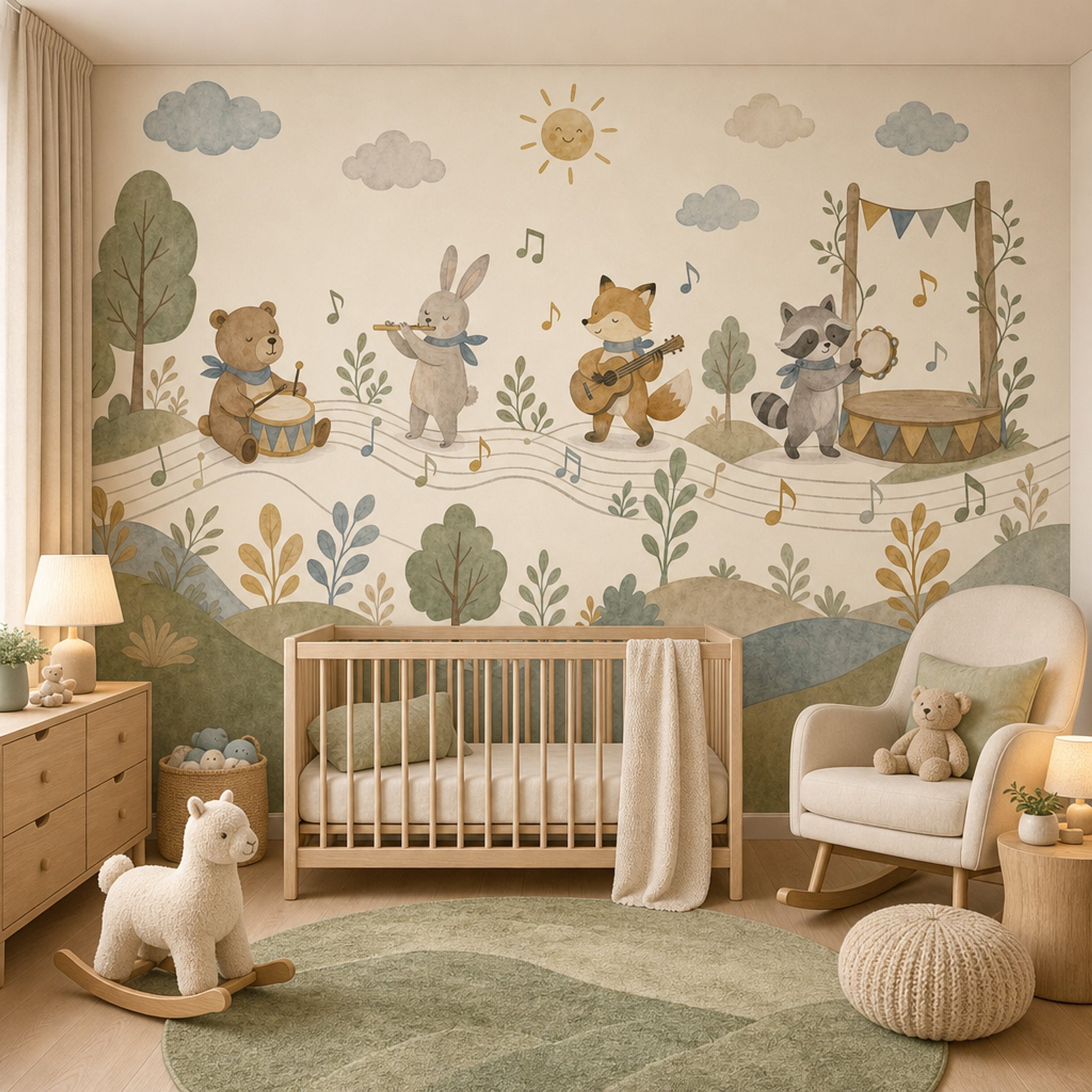 Watercolor Texture Wallpaper Pastel Removable Kids Wall Decor