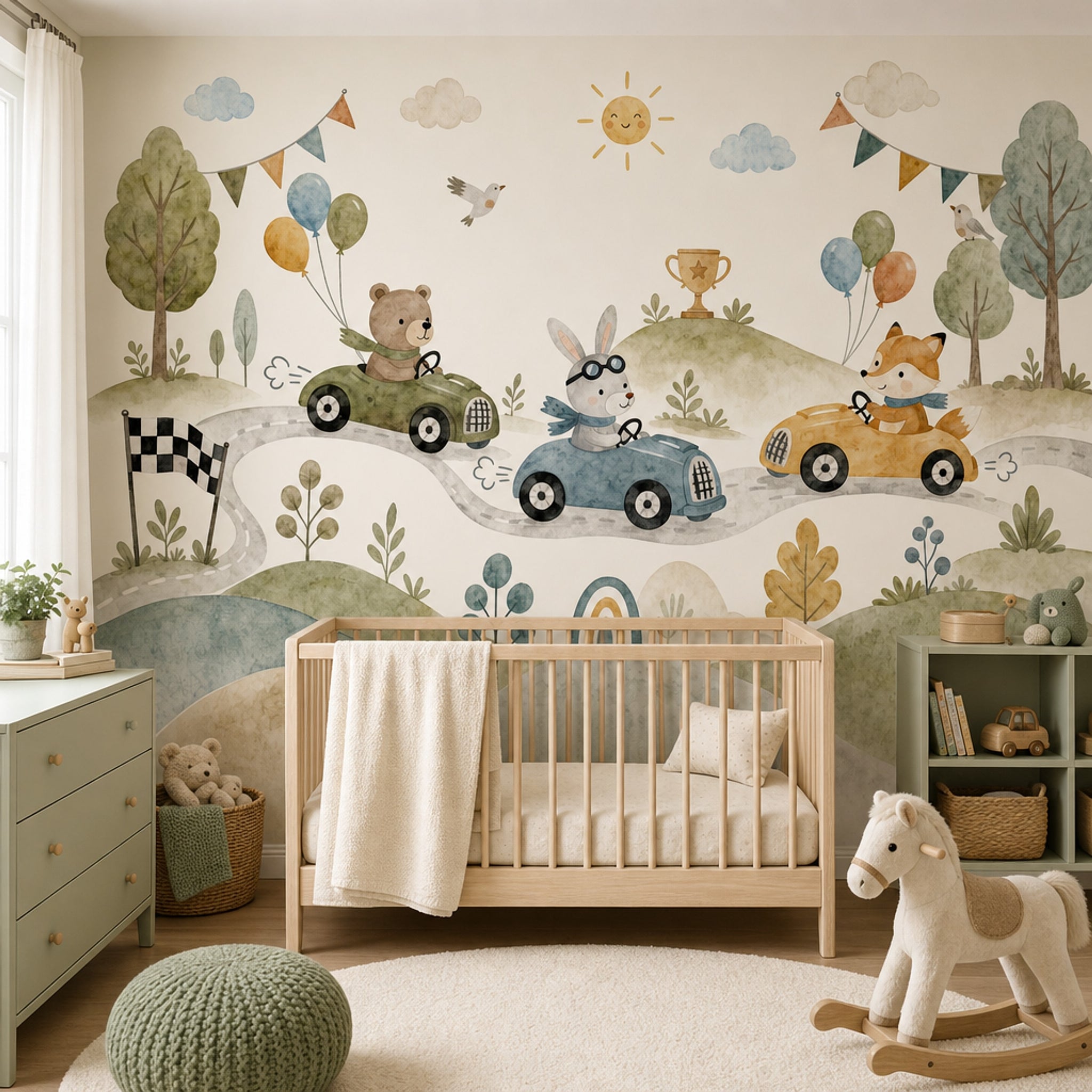 Watercolor Texture Wallpaper Pastel Removable Kids Wall Decor