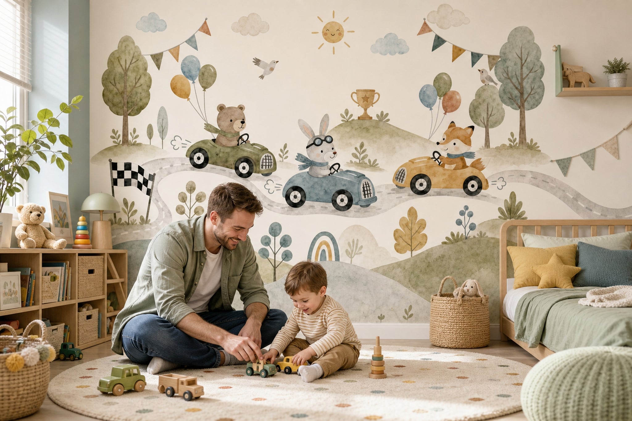 Watercolor Texture Wallpaper Pastel Removable Kids Wall Decor