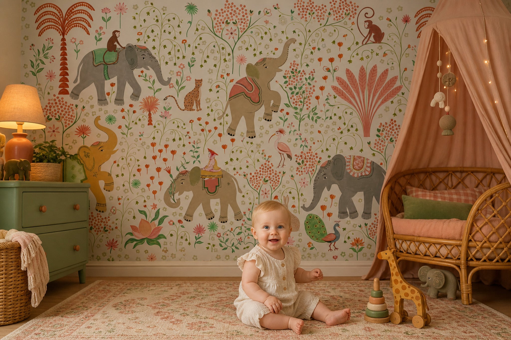 Whimsical Wallpaper Elephants Global Inspired Wall Mural