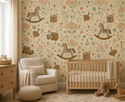 Paper Texture Wallpaper Vintage Toy Removable Wall Decor