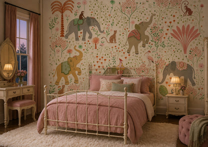 Whimsical Wallpaper Elephants Global Inspired Wall Mural