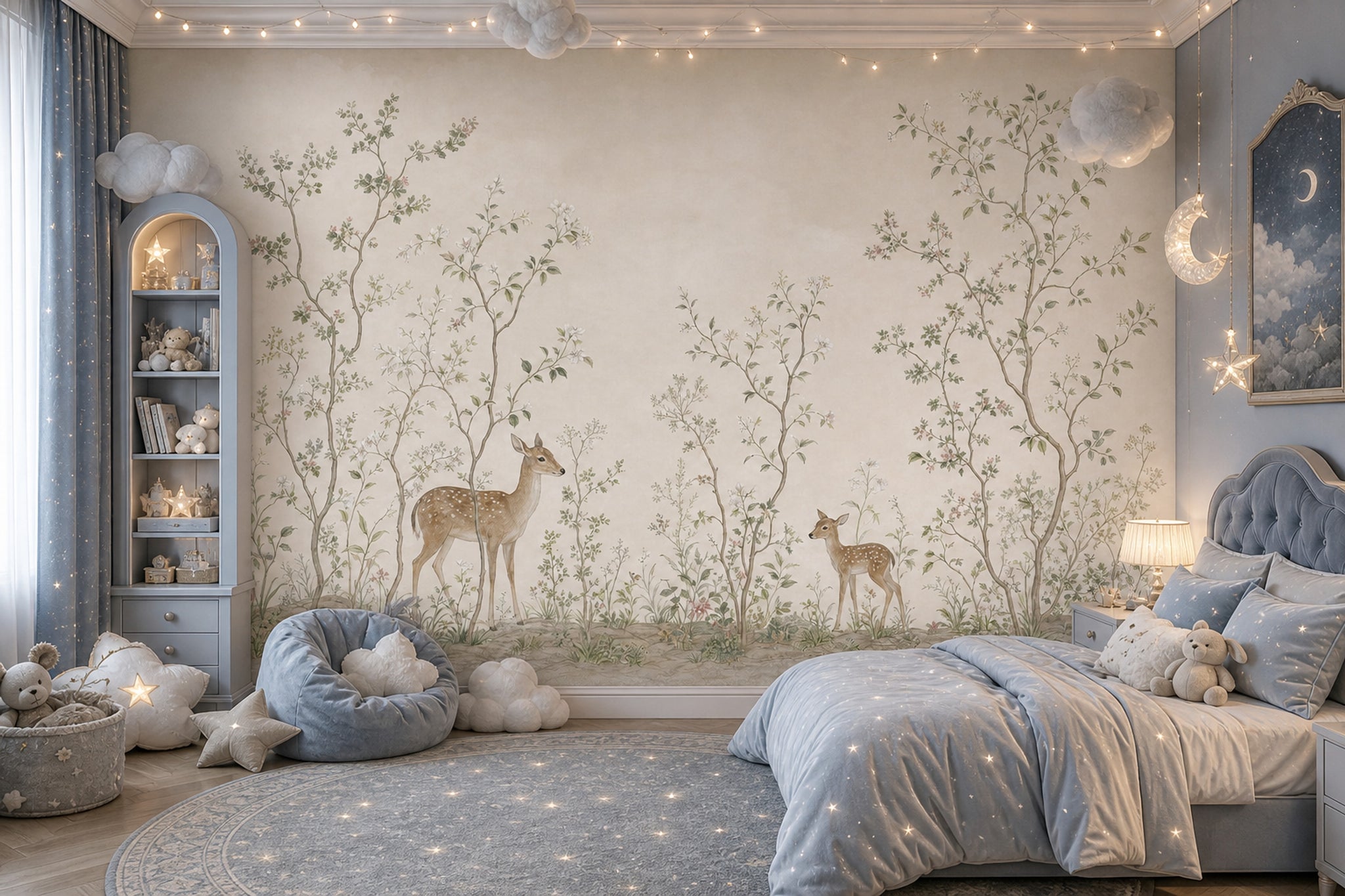 Woodland Wallpaper Deer Vintage Nature Wall Mural