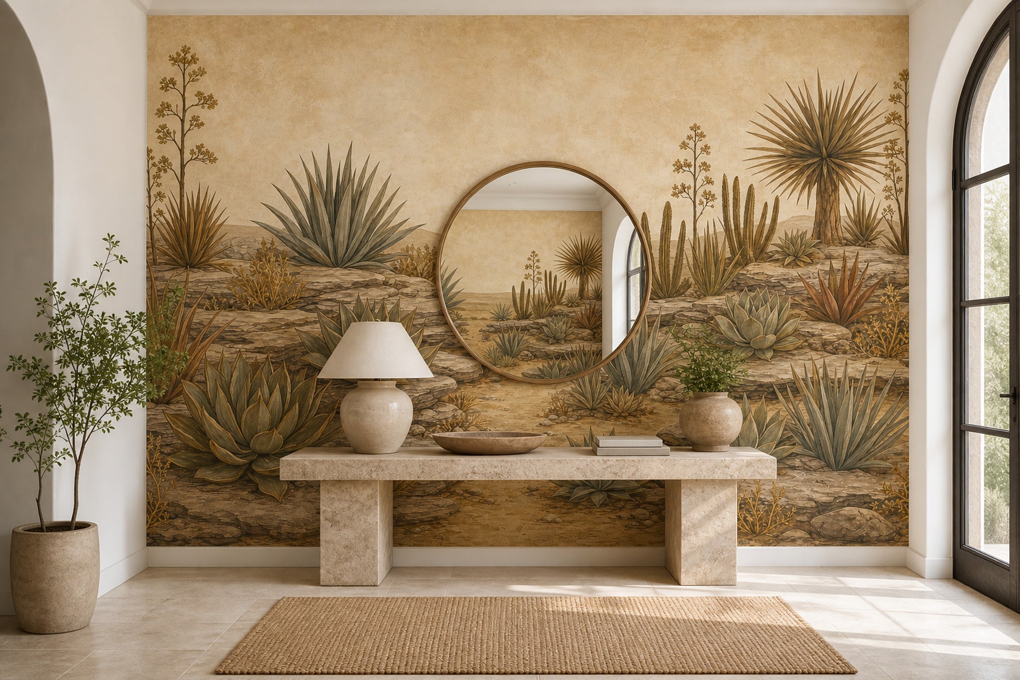 Desert Landscape Wallpaper Agave Plants Southwestern Wall Mural