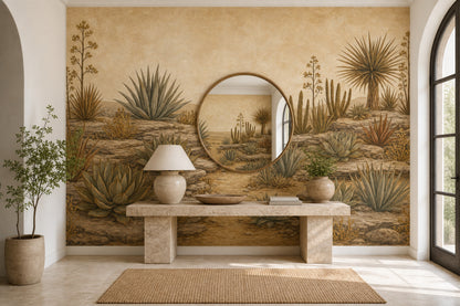 Desert Landscape Wallpaper Agave Plants Southwestern Wall Mural