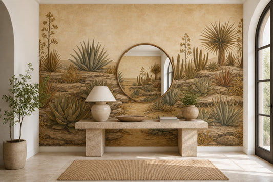 Desert Landscape Wallpaper Agave Plants Southwestern Wall Mural