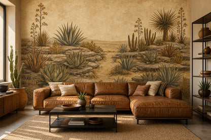 Desert Landscape Wallpaper Agave Plants Southwestern Wall Mural