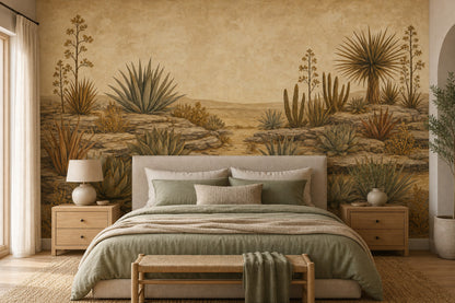 Desert Landscape Wallpaper Agave Plants Southwestern Wall Mural