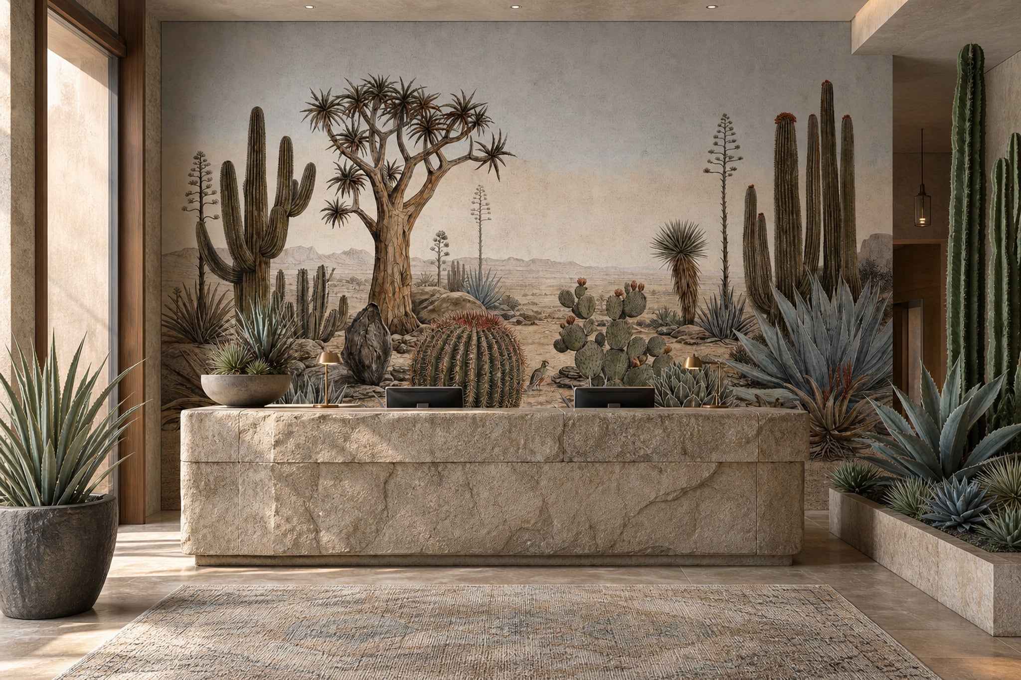 Desert Landscape Wallpaper Cactus Southwestern Wall Mural